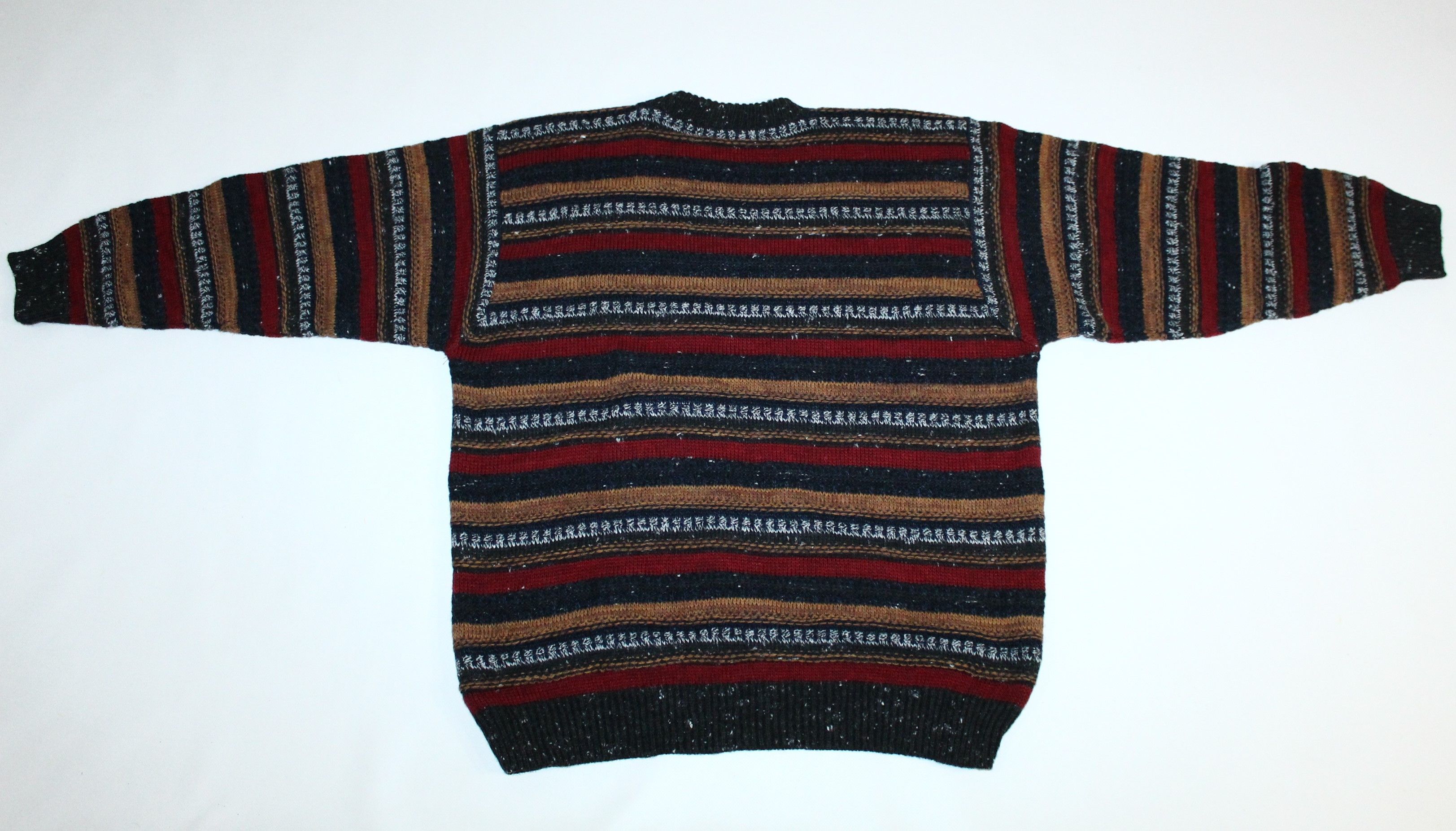 Florence Tricot 🔥VTG🔥 80s High Concept Multicolor Cable Knit Sweater Size US L / EU 52-54 / 3 - 9 Thumbnail
