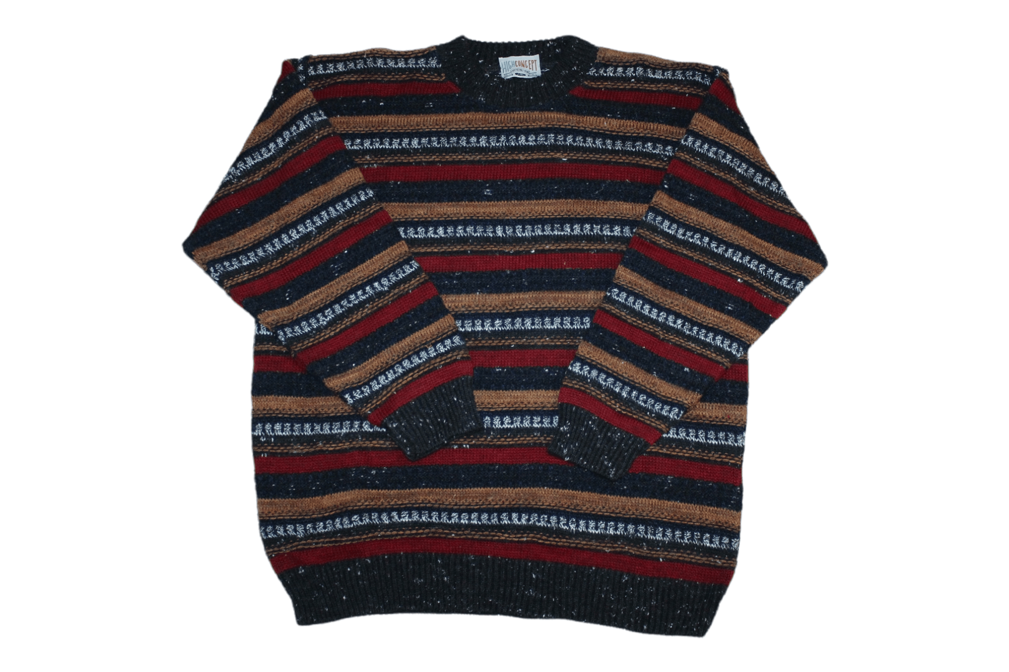 Florence Tricot 🔥VTG🔥 80s High Concept Multicolor Cable Knit Sweater Size US L / EU 52-54 / 3 - 1 Thumbnail