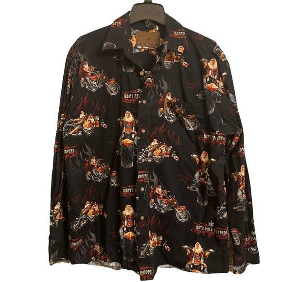 Chemise Casual North Pole Choppers – Père Noël à Moto – Taille M – Occasion
