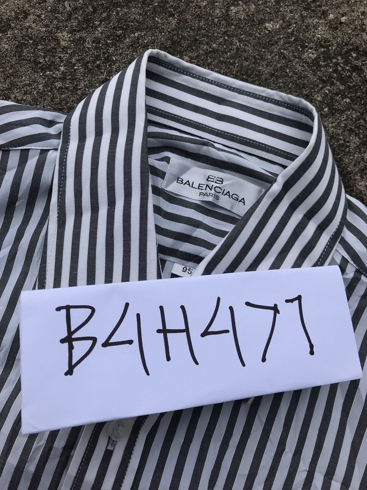 Balenciaga × Vintage Vintage Balenciaga Bling Shine Stripe Button Shirt Size US M / EU 48-50 / 2 - 4 Thumbnail