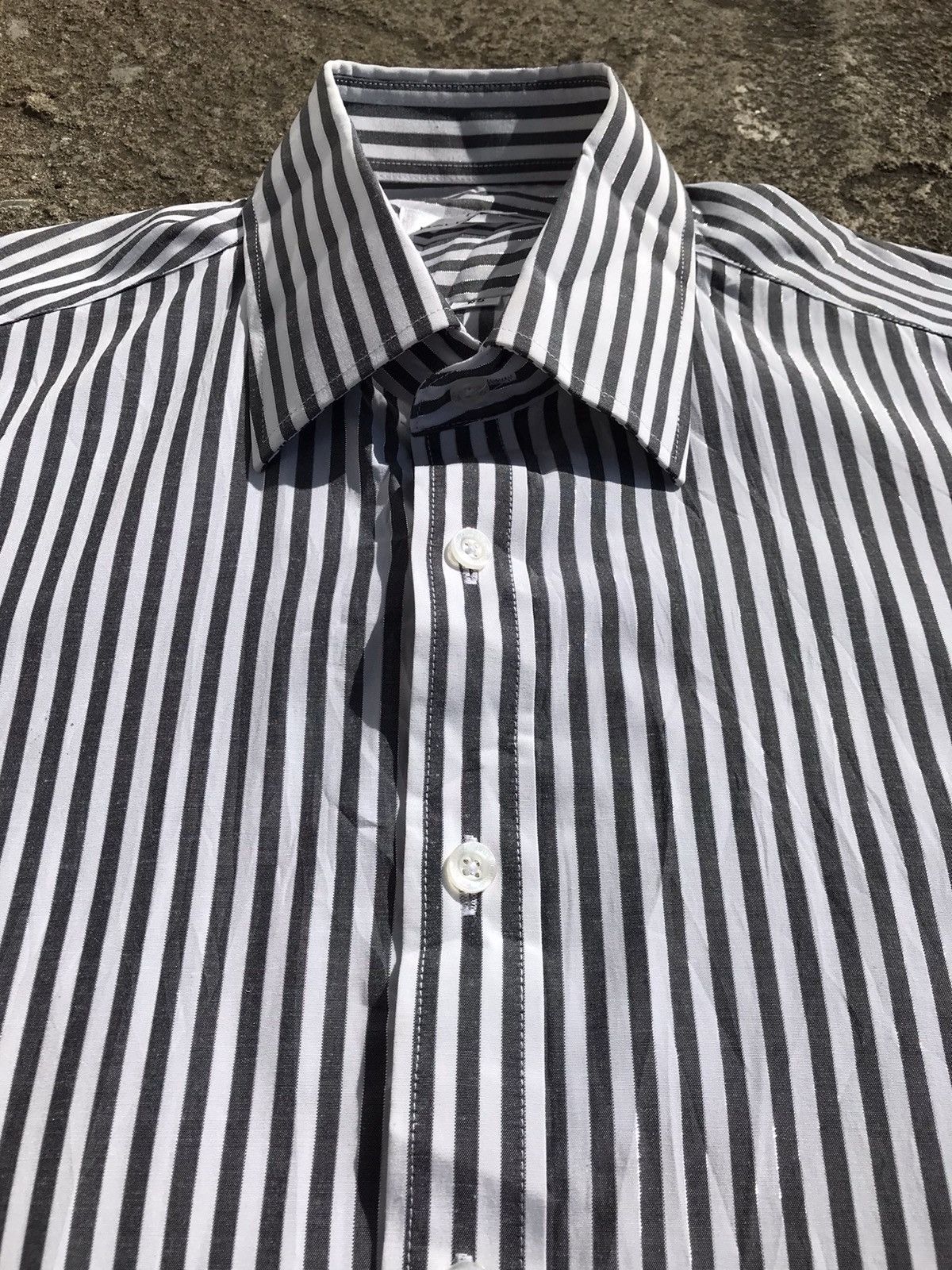 Balenciaga × Vintage Vintage Balenciaga Bling Shine Stripe Button Shirt Size US M / EU 48-50 / 2 - 3 Thumbnail