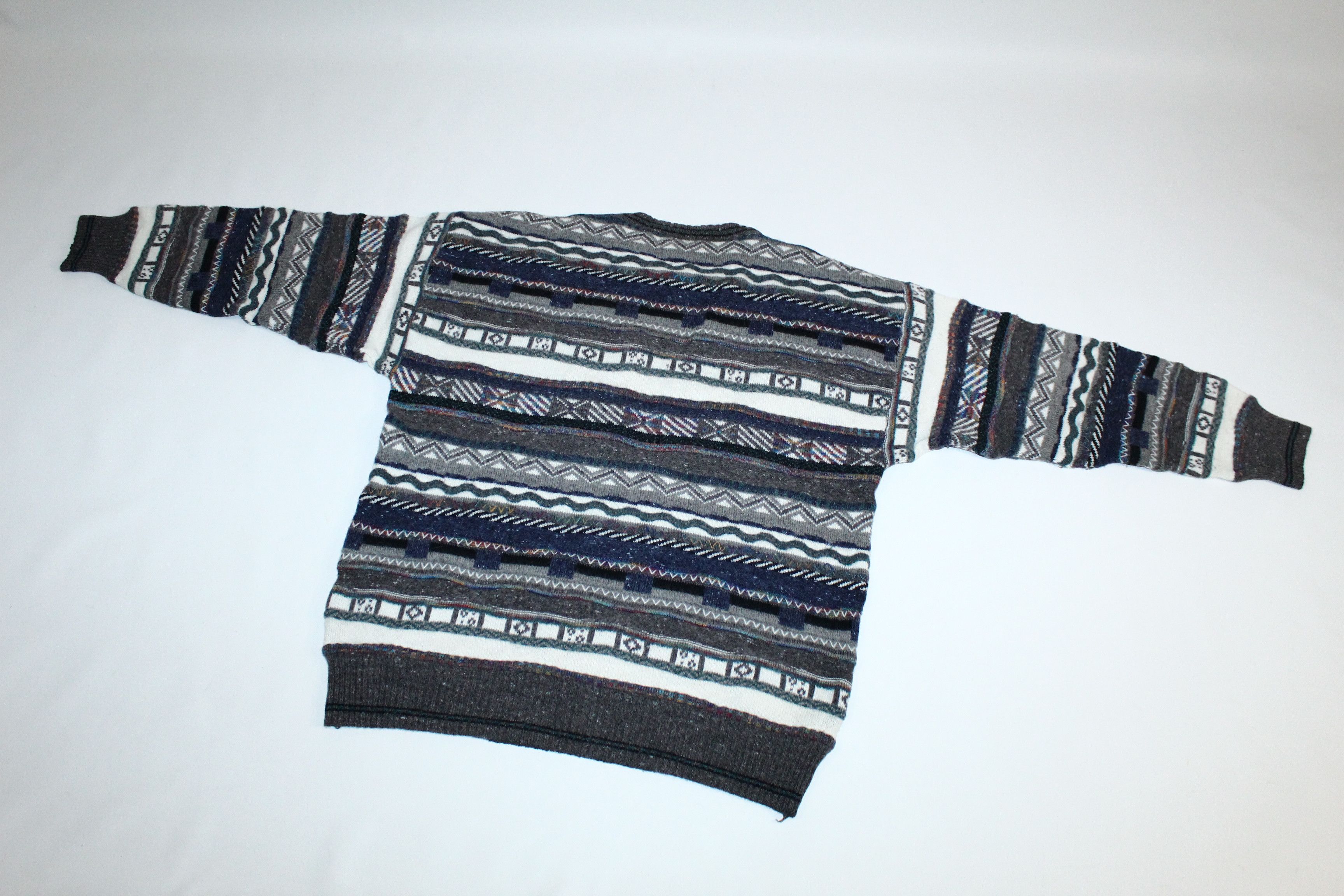 Alfani VTG💥 Alfani 3D cable chunky Knit Cosby Sweater. Coogi Style Size US XL / EU 56 / 4 - 8 Thumbnail