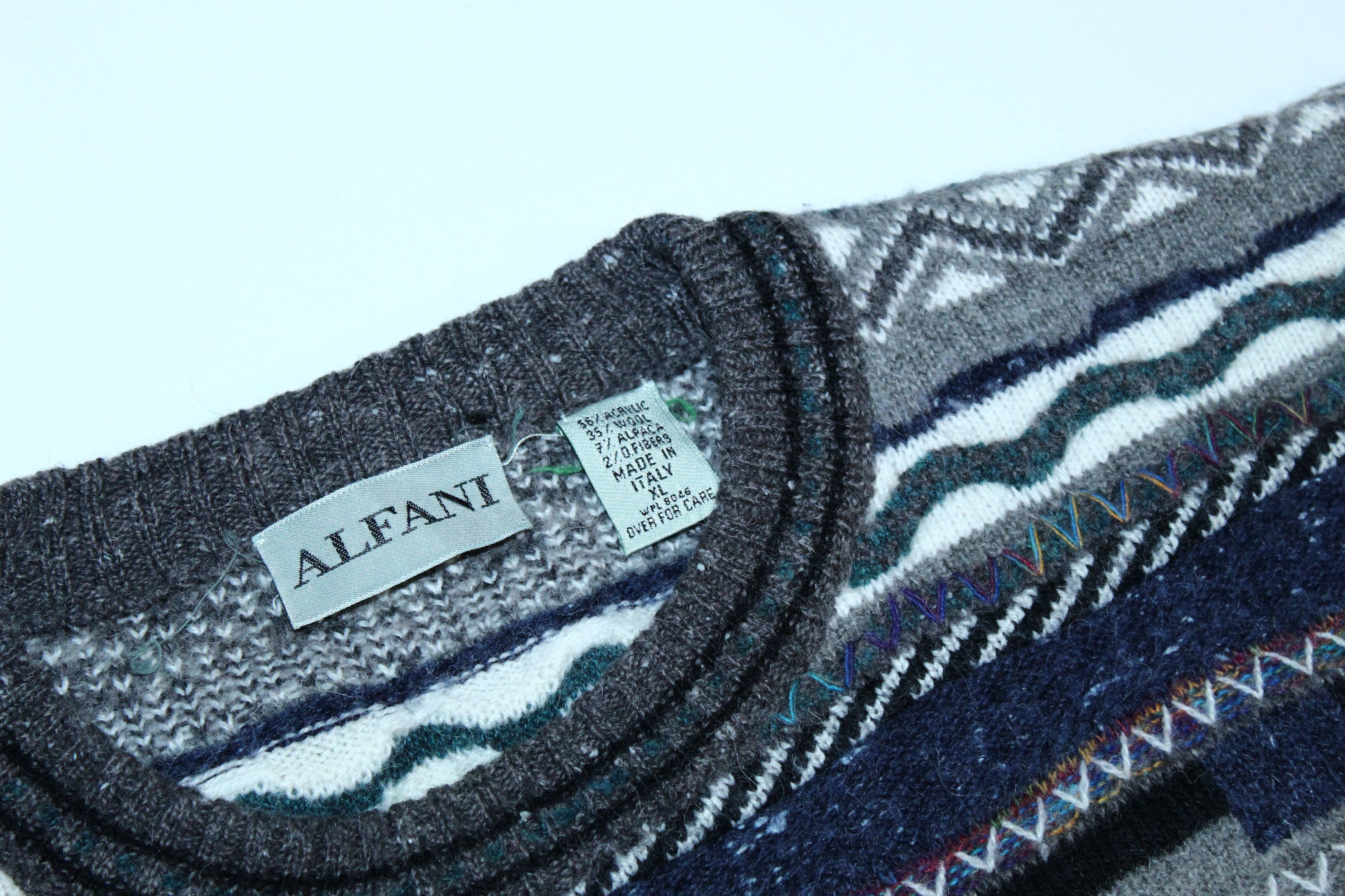 Alfani VTG💥 Alfani 3D cable chunky Knit Cosby Sweater. Coogi Style Size US XL / EU 56 / 4 - 4 Thumbnail