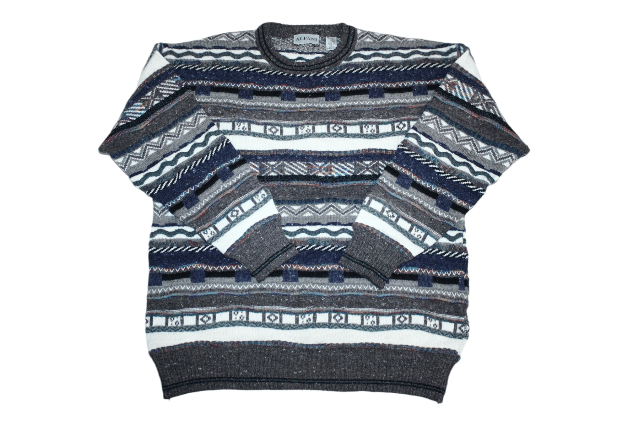 Alfani VTG💥 Alfani 3D cable chunky Knit Cosby Sweater. Coogi Style Size US XL / EU 56 / 4 - 1 Thumbnail
