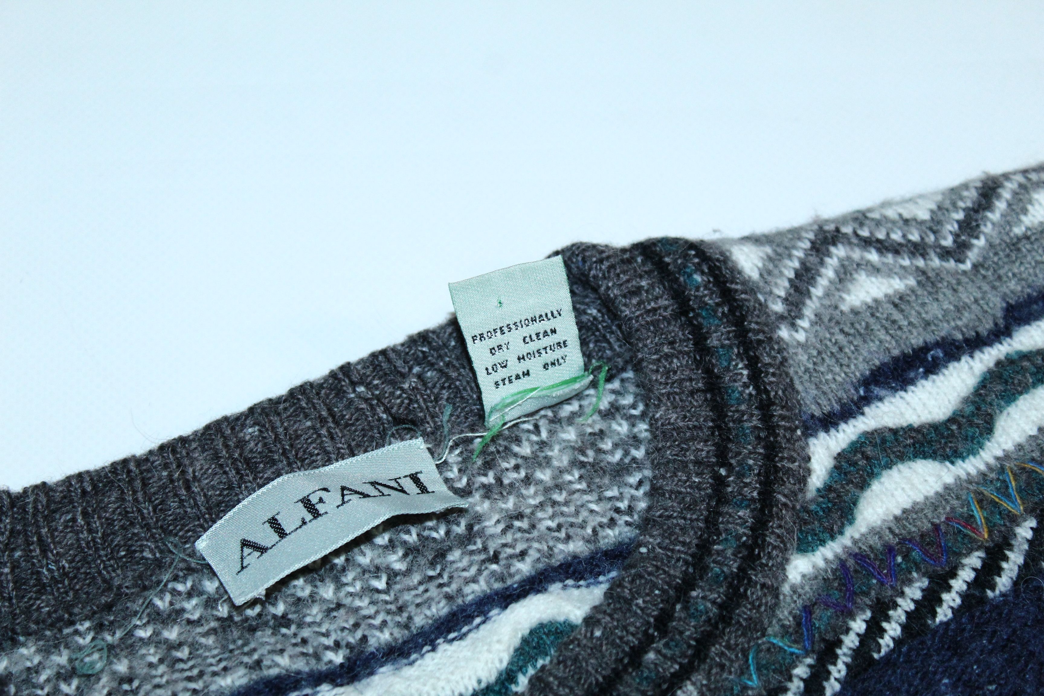 Alfani VTG💥 Alfani 3D cable chunky Knit Cosby Sweater. Coogi Style Size US XL / EU 56 / 4 - 6 Thumbnail
