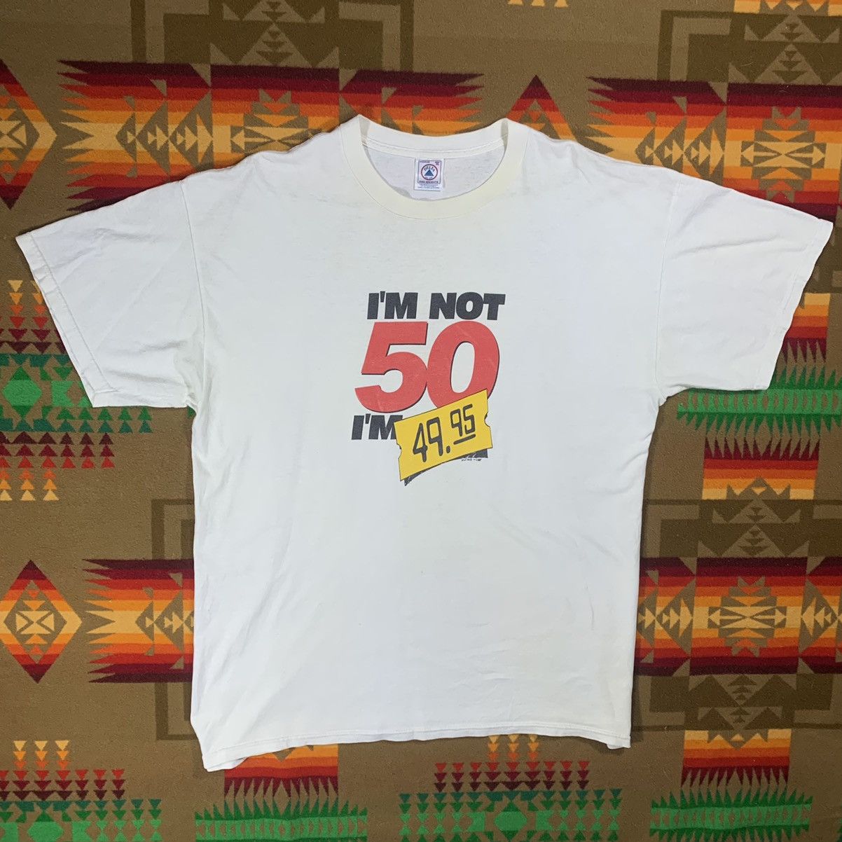 Vintage 1990’s I’m Not 50 I’m 49.95 Joke Comedy Slogan Shirt