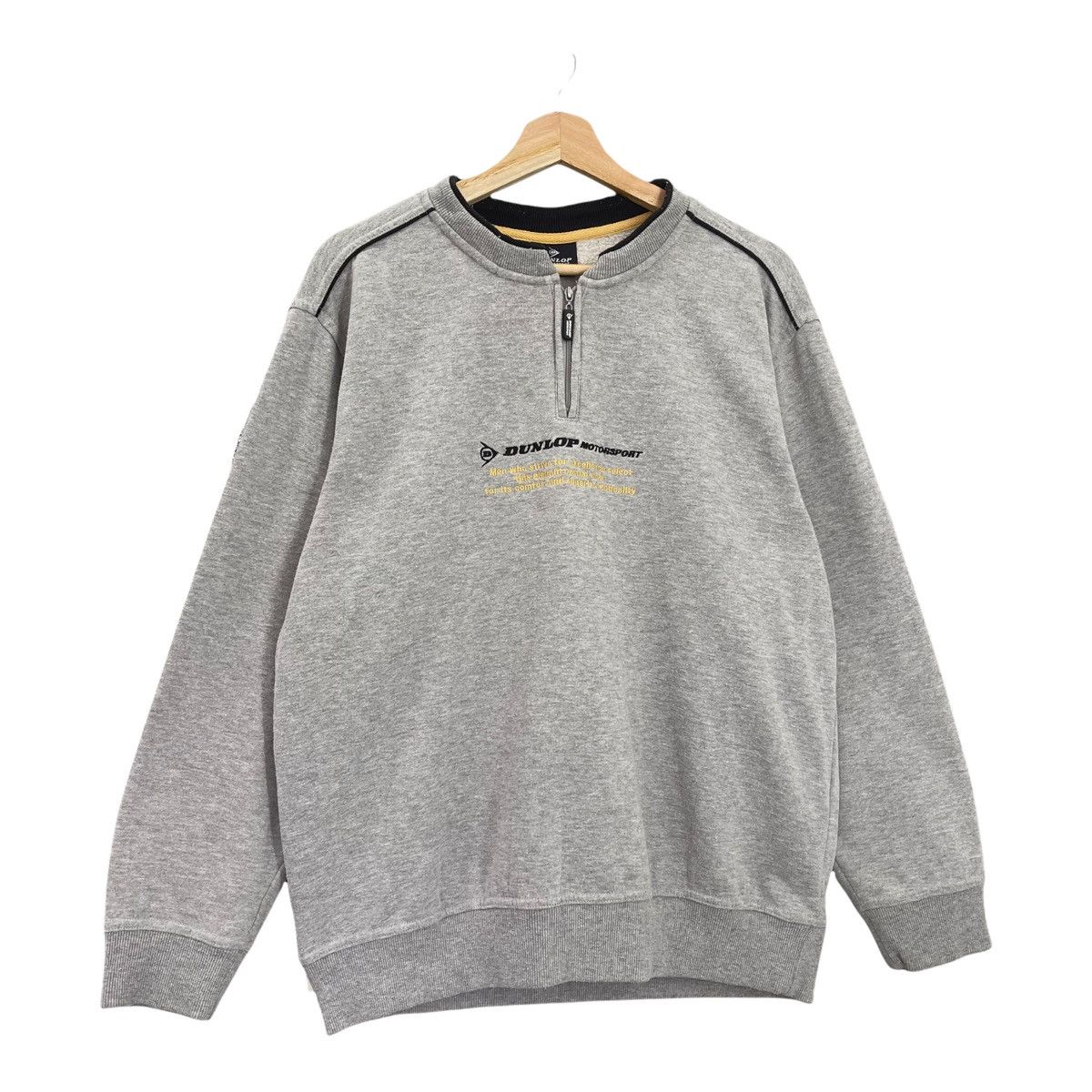 Dunlop × Japanese Brand × Vintage Vtg Dunlop Embroidered Big Logo Halfzip Sweatshirt Size L Size US L / EU 52-54 / 3 - 2 Thumbnail