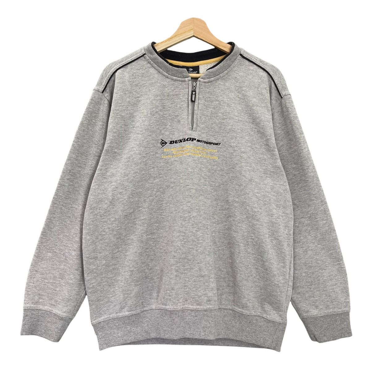Dunlop × Japanese Brand × Vintage Vtg Dunlop Embroidered Big Logo Halfzip Sweatshirt Size L Size US L / EU 52-54 / 3 - 1 Thumbnail