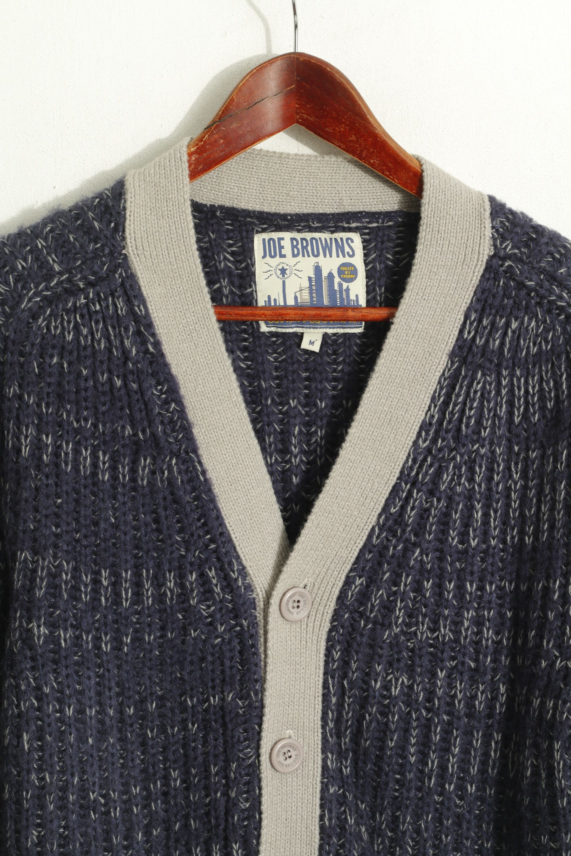 Vintage Joe Browns Men M Cardigan Blue Gray Knitted 9286 Size US M / EU 48-50 / 2 - 2 Thumbnail