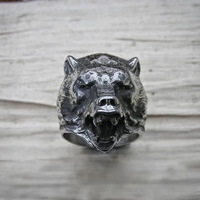 Custom × Jewelry × Streetwear est Master Ring Slavic Bear Berserk Rings ...
