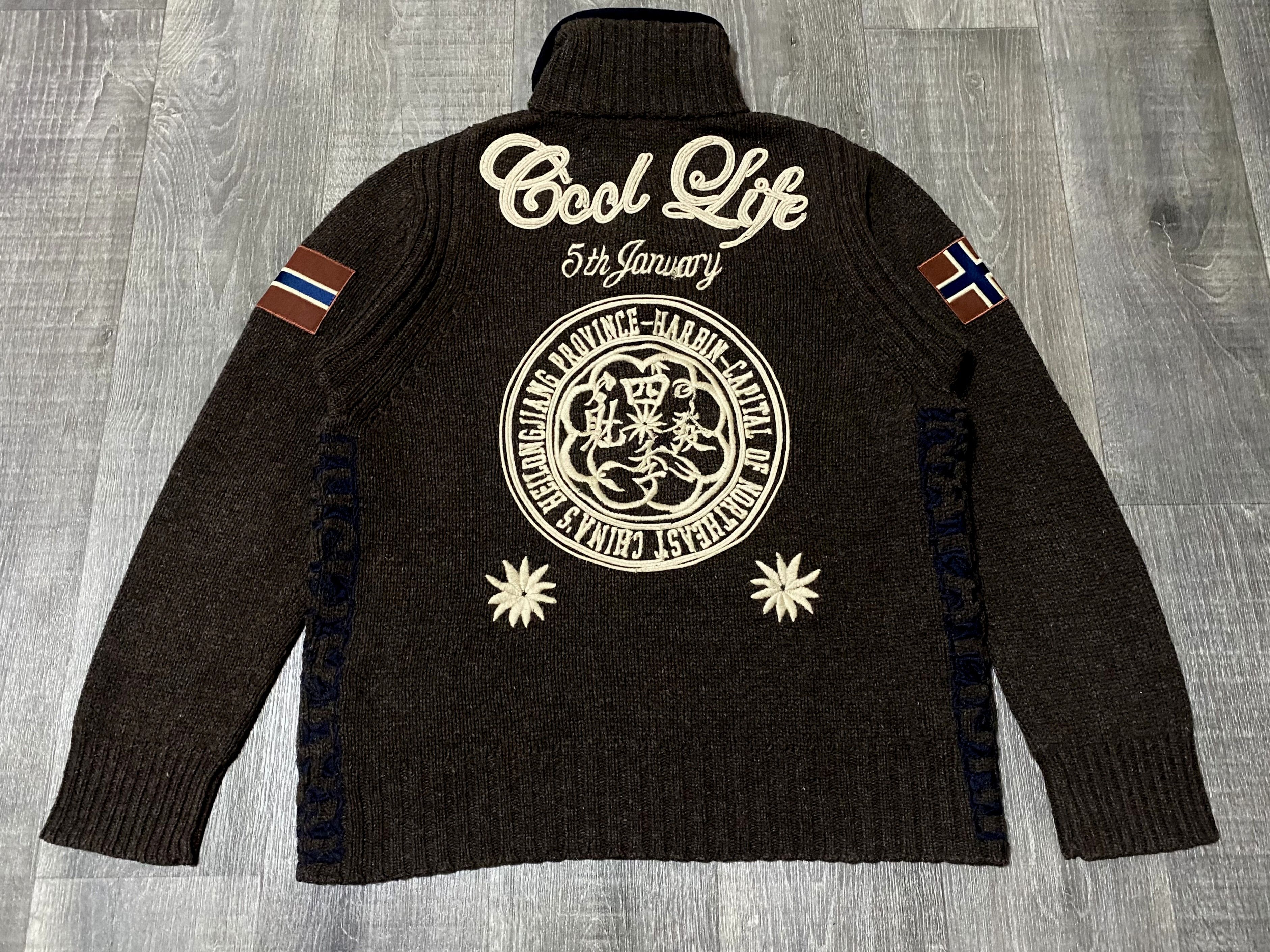Napapijri Vintage Napapijri Heavy Wool Sweater Big Embroidered Logo Size US M / EU 48-50 / 2 - 2 Thumbnail