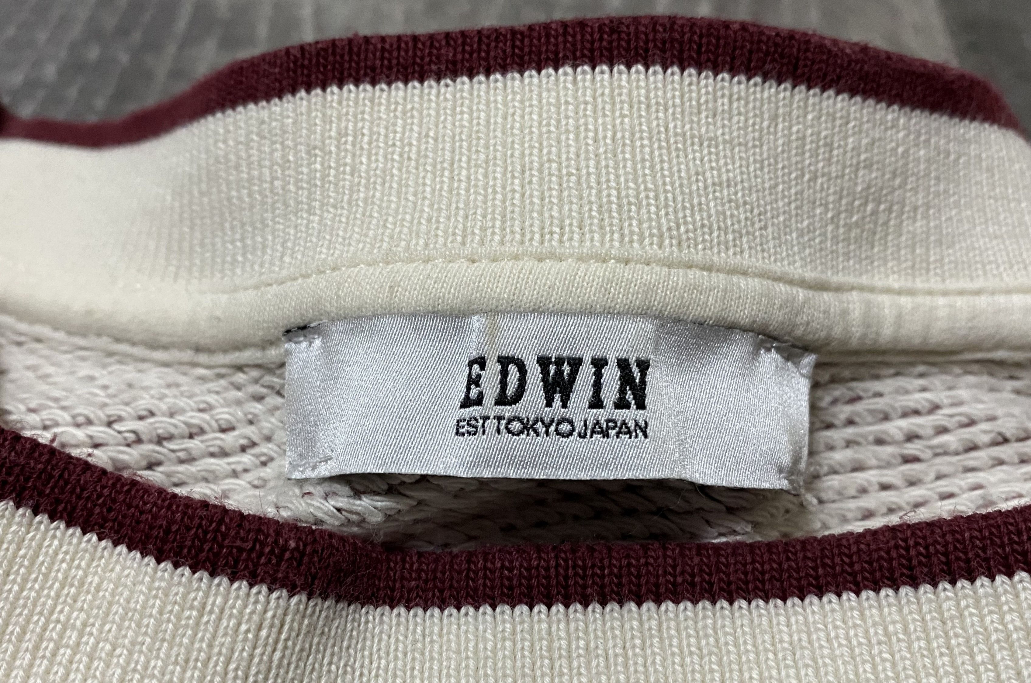 Edwin Women's Edwin Oversized White-Knitted Burgundy Sweatshirt Size US S / EU 44-46 / 1 - 4 Thumbnail