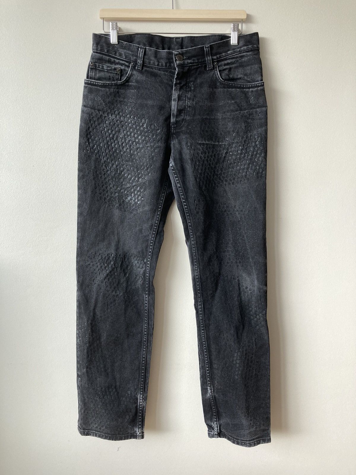 Helmut Lang 03ss Helmut Lang Rubber Tire Print Denim Pants | Grailed