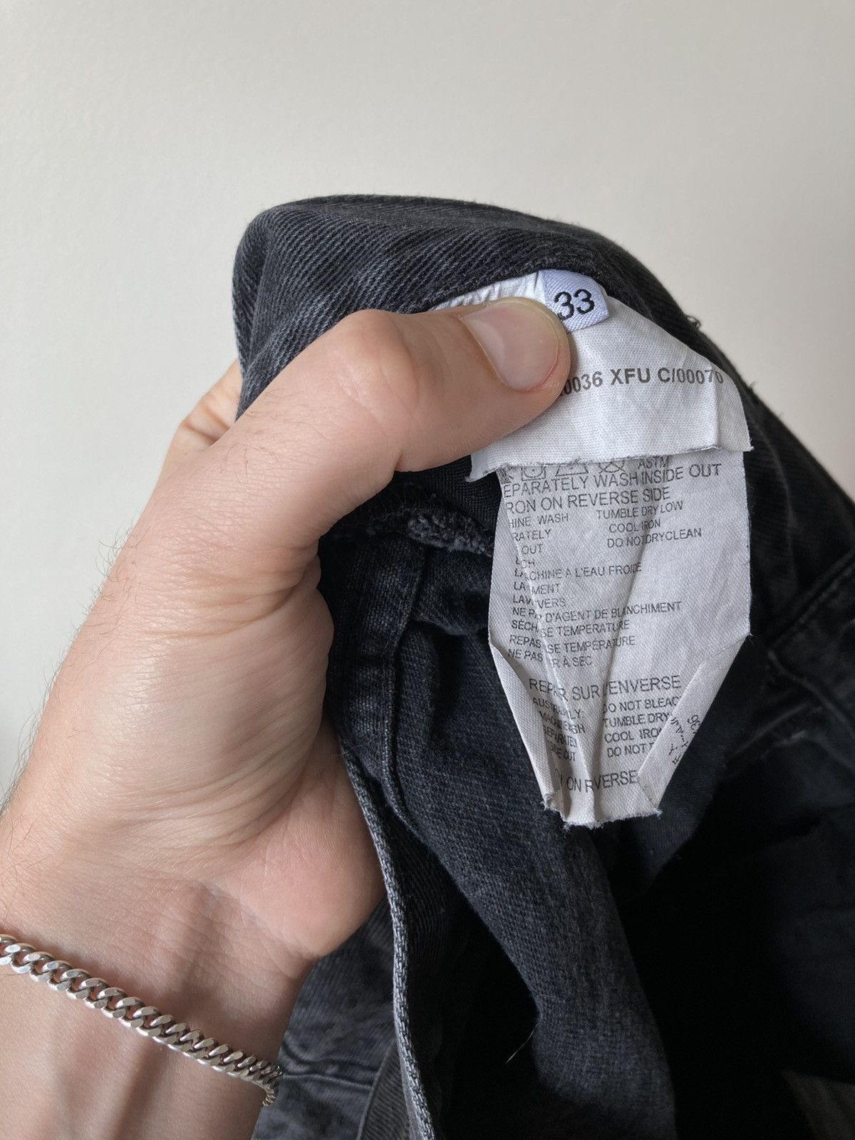 Helmut Lang Archive S/S 2003 Black ”Tyre Print” Denim Size US 30 / EU 46 - 8 Thumbnail