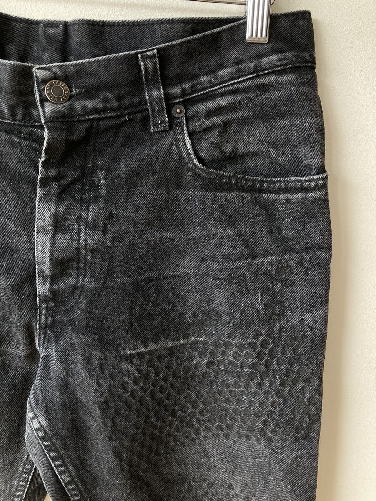 Helmut Lang Archive S/S 2003 Black ”Tyre Print” Denim Size US 30 / EU 46 - 2 Thumbnail