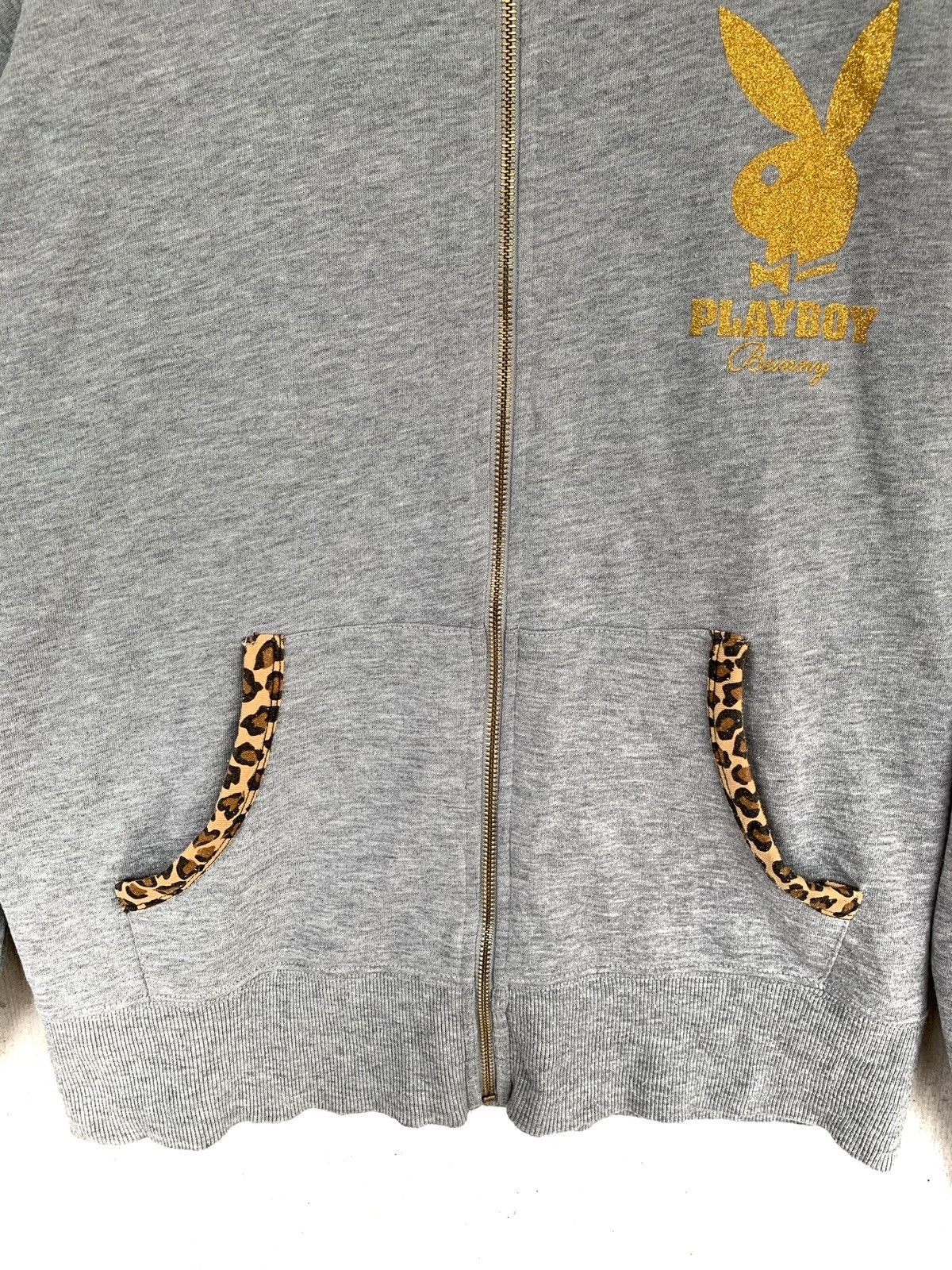 Playboy PLAYBOY Bunny Zipper Hoodie with Spot Animal. Size L / US 10 / IT 46 - 4 Thumbnail