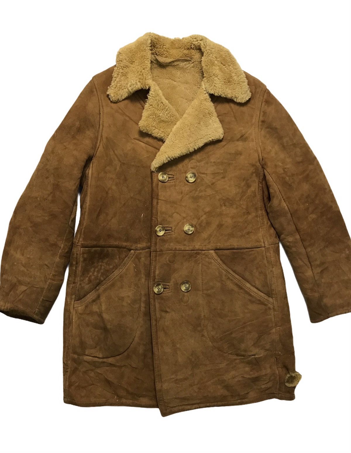 Japanese Brand O’ned Lined Sherpa Sheepskin Double Breasted Coat Size US M / EU 48-50 / 2 - 1 Thumbnail