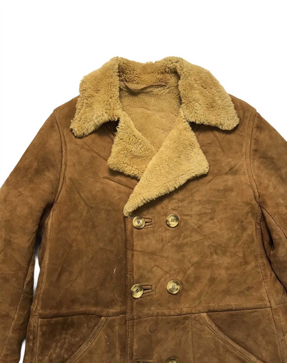 Japanese Brand O’ned Lined Sherpa Sheepskin Double Breasted Coat Size US M / EU 48-50 / 2 - 2 Thumbnail