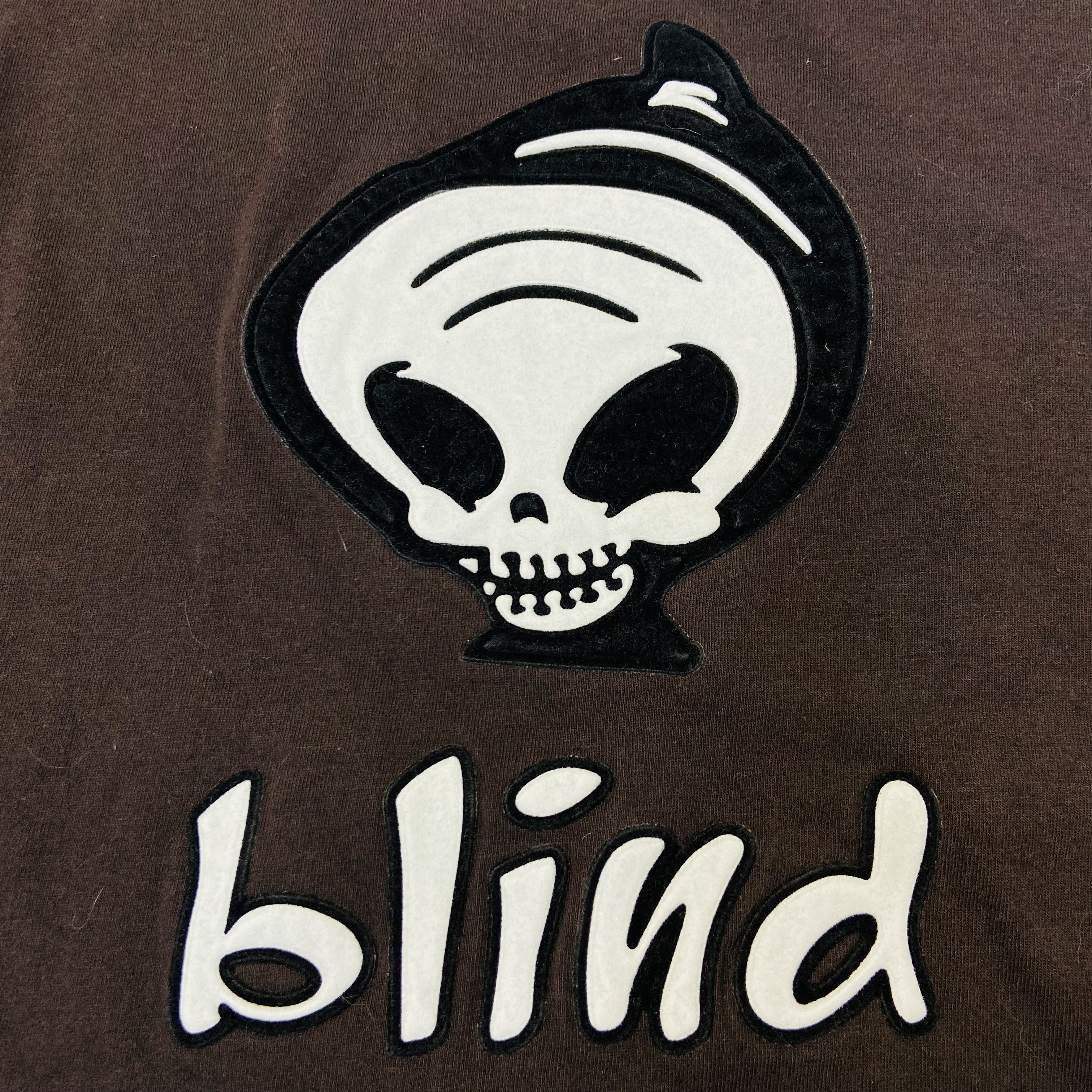 Vintage BLIND VELOUR PUFF BIG LOGO ARCHIVE RARE TEE 1990s - LOT № 12 Size US L / EU 52-54 / 3 - 3 Thumbnail