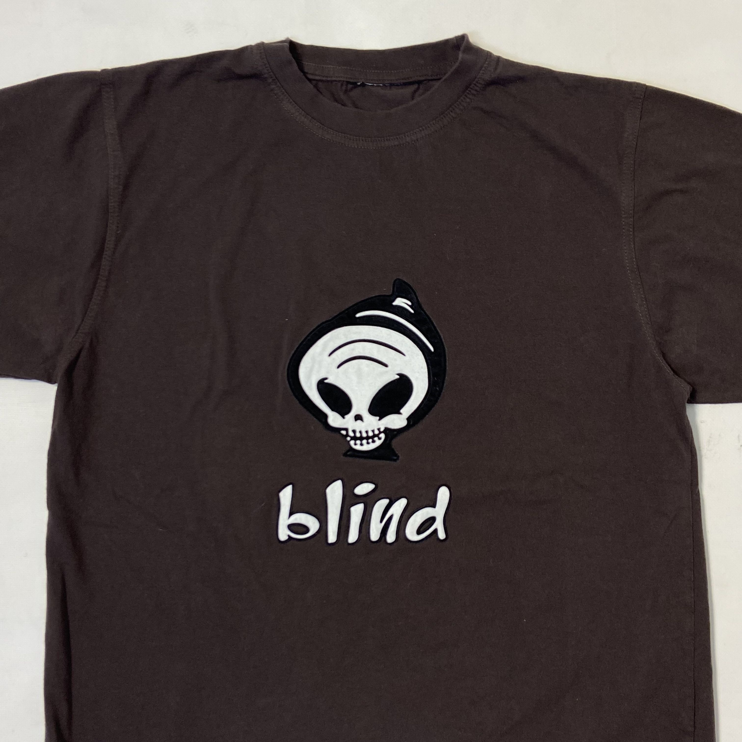 Vintage BLIND VELOUR PUFF BIG LOGO ARCHIVE RARE TEE 1990s - LOT № 12 Size US L / EU 52-54 / 3 - 2 Thumbnail