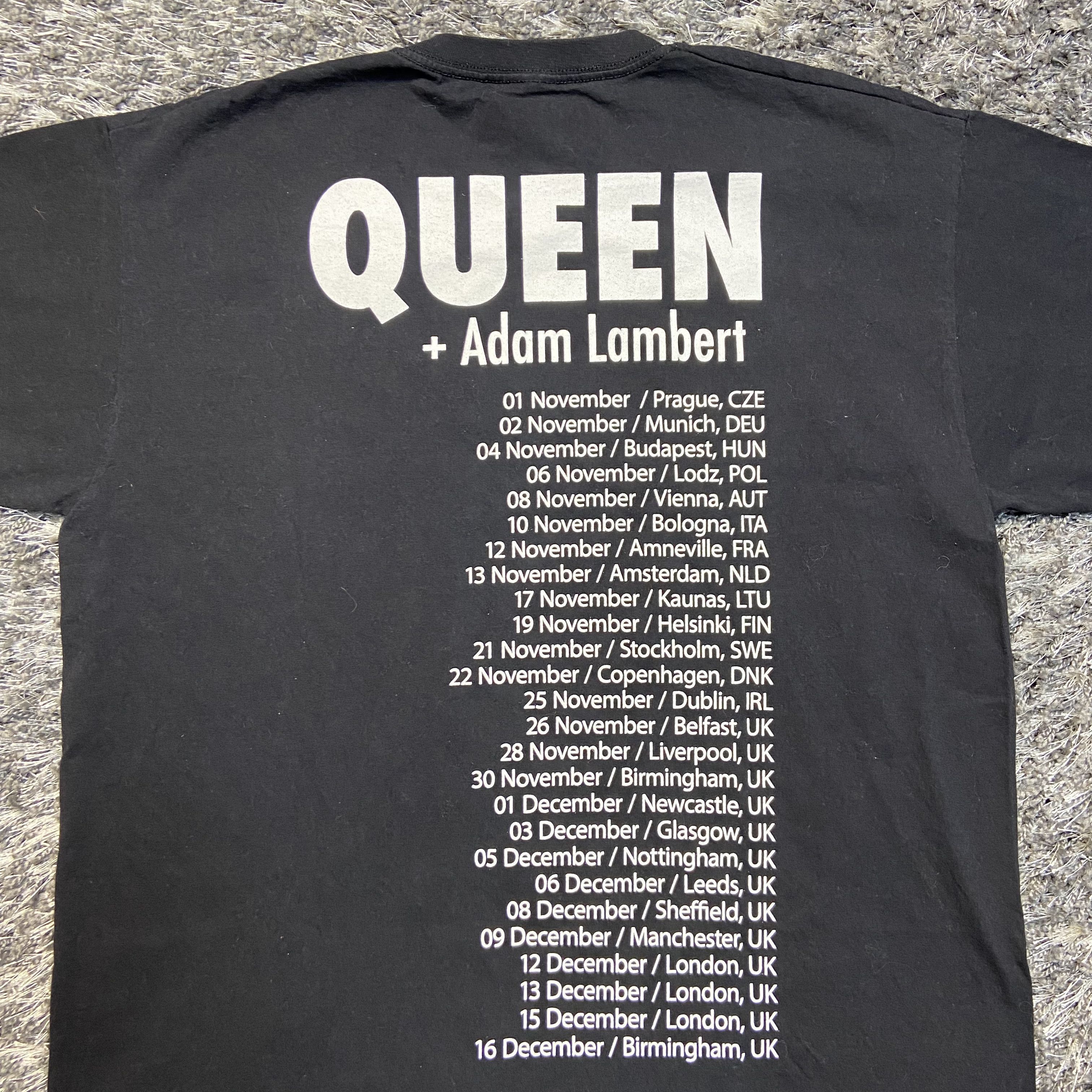 Band Tees QUEEN + ADAM LAMBERT VINTAGE TOUR TEE Size US L / EU 52-54 / 3 - 7 Thumbnail