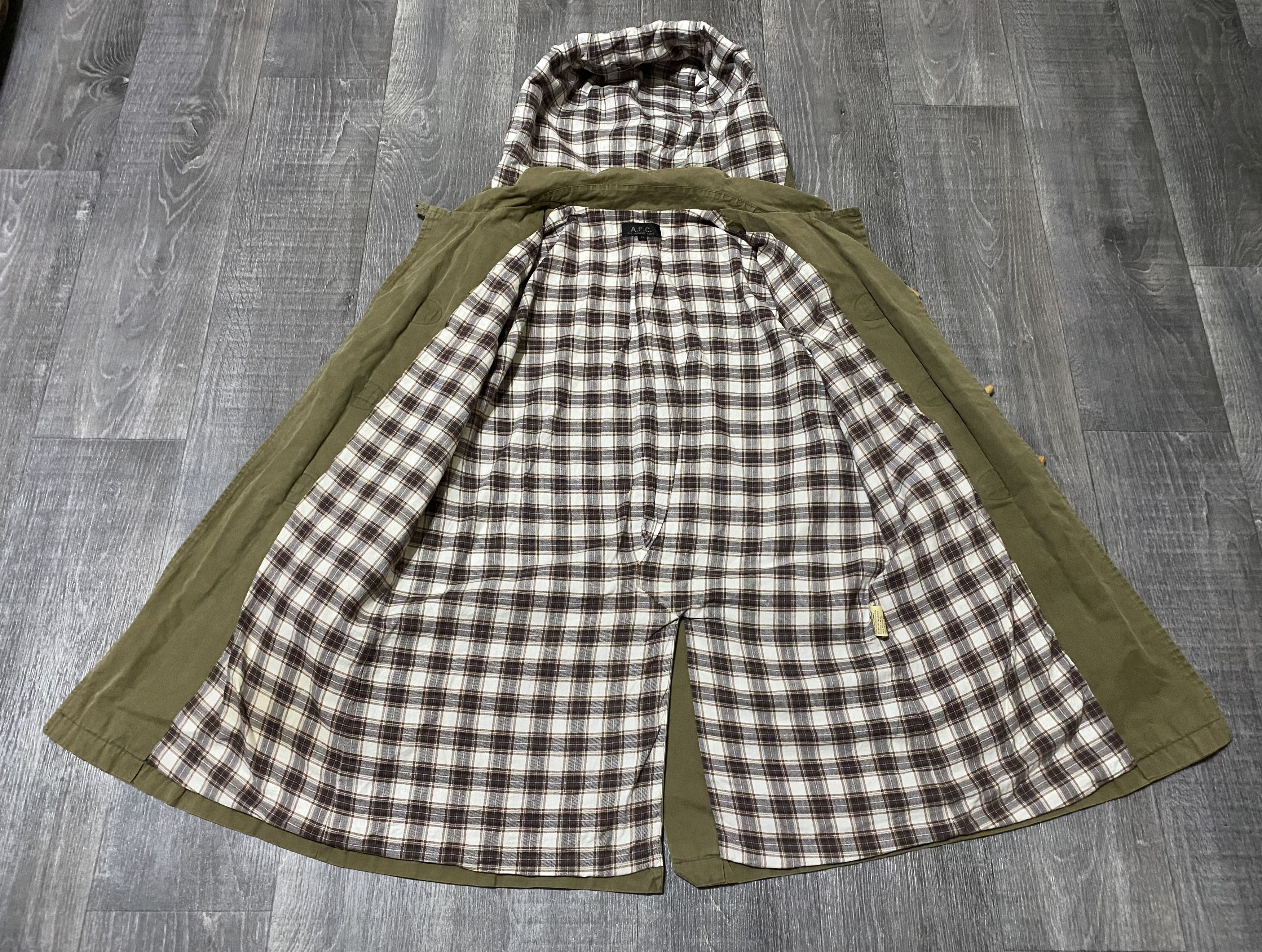 A.P.C. Women's A.P.C. Washed Olive Hooded Trench Pea Coat Jacket Size S / US 4 / IT 40 - 4 Thumbnail