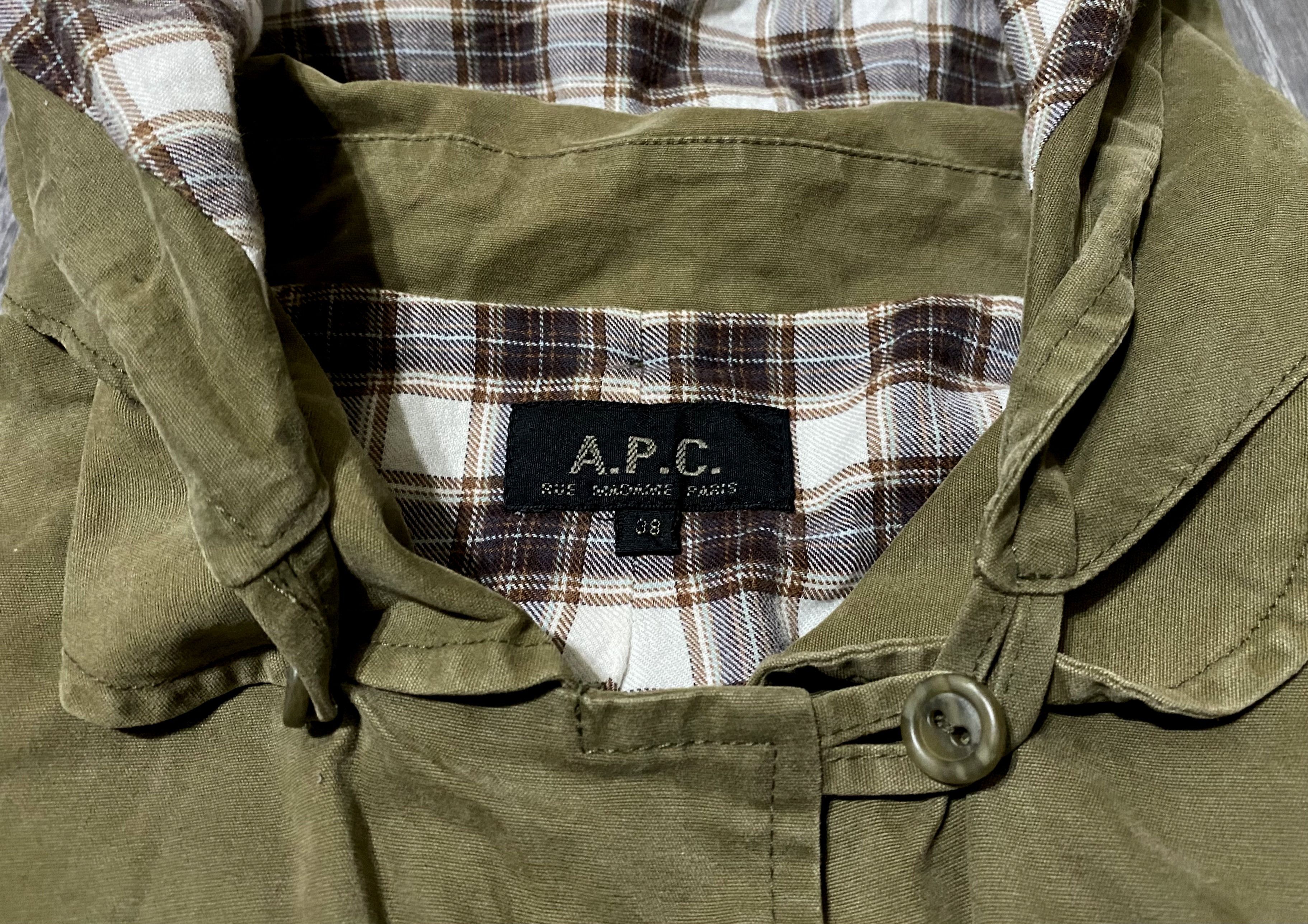 A.P.C. Women's A.P.C. Washed Olive Hooded Trench Pea Coat Jacket Size S / US 4 / IT 40 - 8 Thumbnail