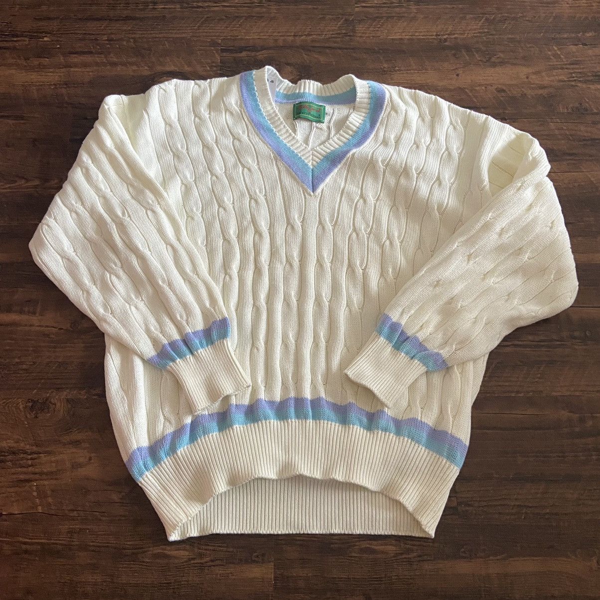 Hickey Freeman Cream & blue hickey freeman Bobby Jones cable knit ...