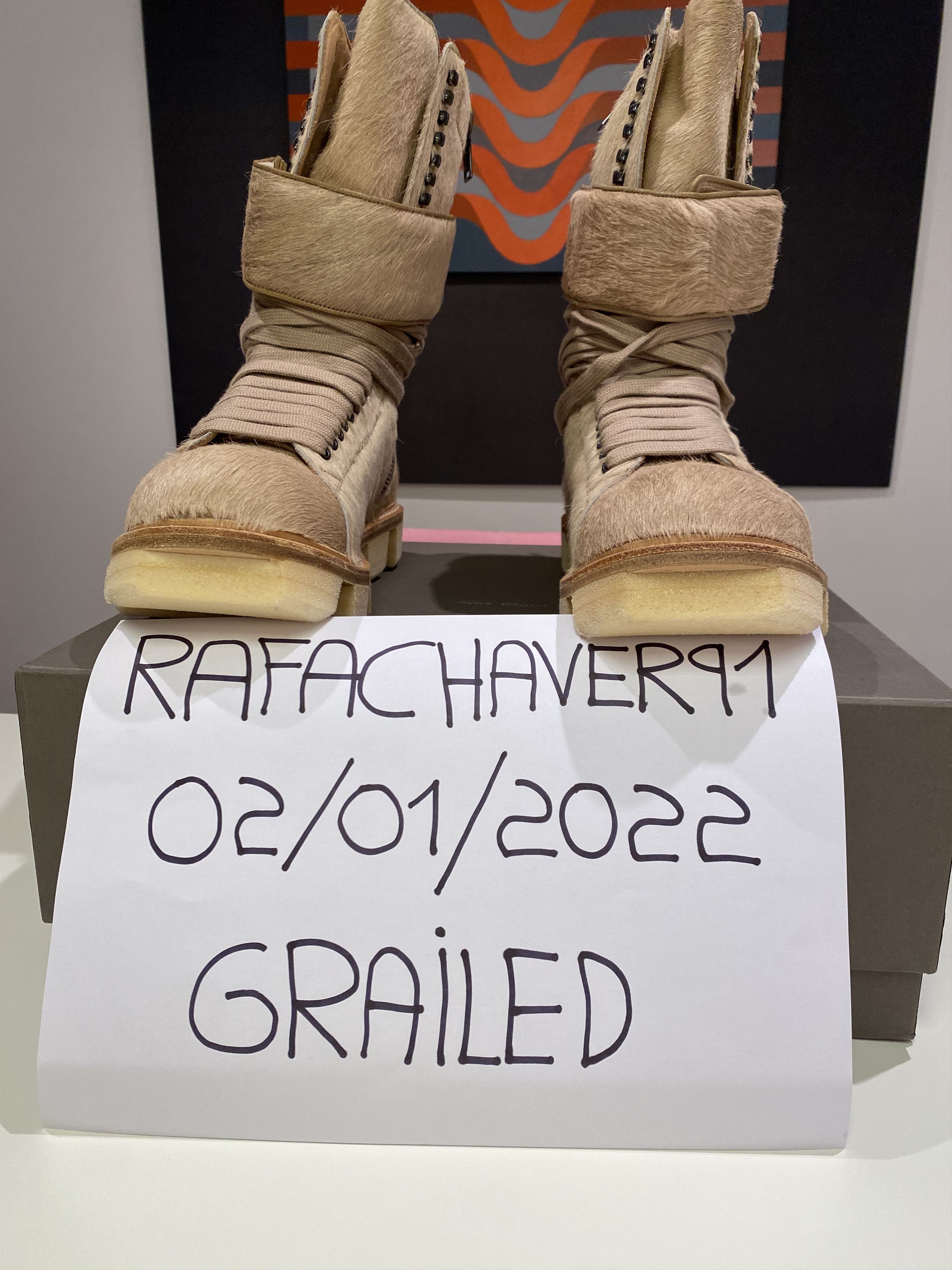 Rick Owens Rick Owens Furry Pony Skin Plinth Boots | Grailed