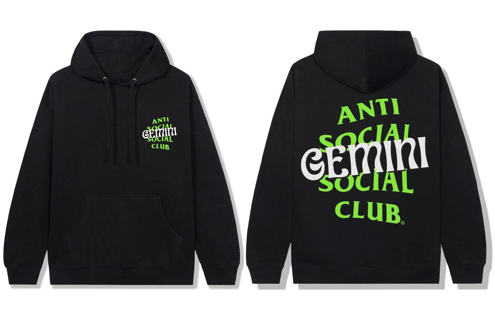 Anti Social Social Club DS Green ASSC Gemeni Black Hoodie BAPE KITH FTP FOG CDG KAWS Size US XXL / EU 58 / 5 - 1 Thumbnail