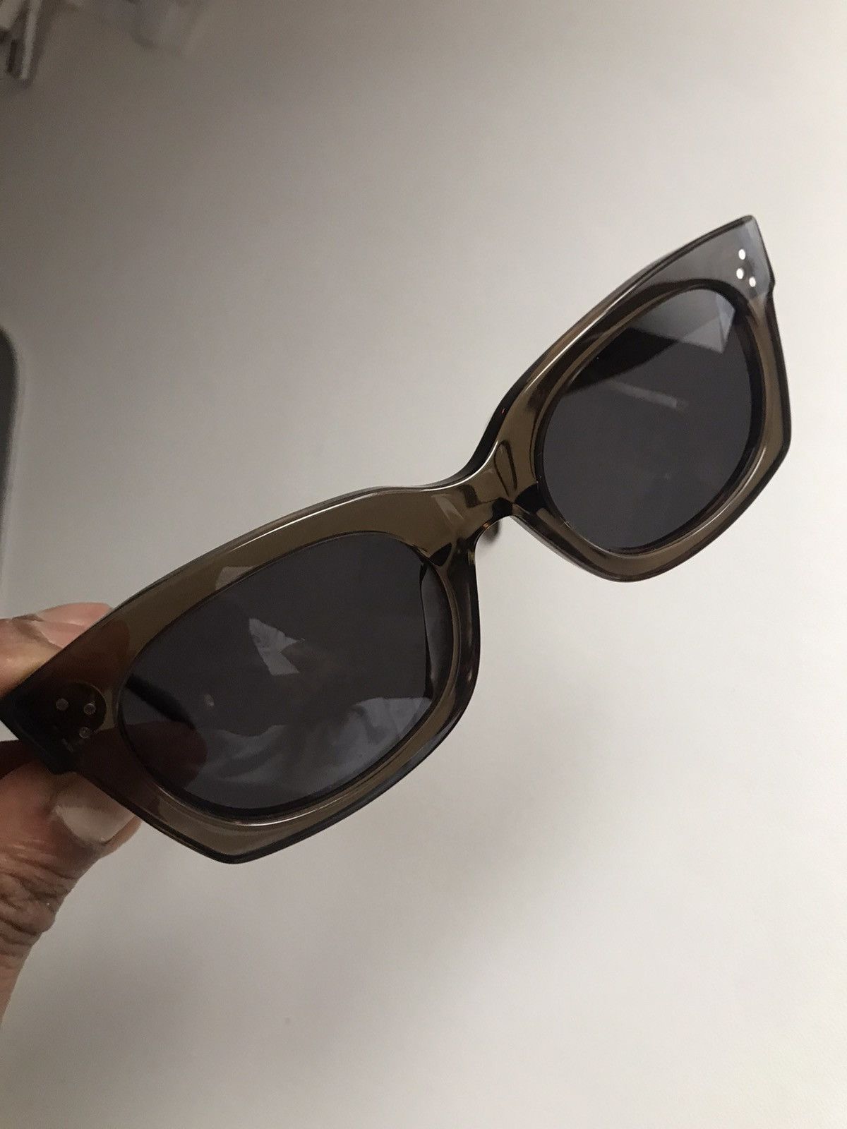 Celine Old Celine Phoebe Philo Olive Wayfarer Sunglasses | Grailed