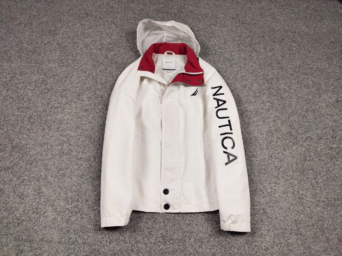 Nautica Nautica Windbreaker White with Logo Hooded zip up Jacket Size US S / EU 44-46 / 1 - 2 Thumbnail