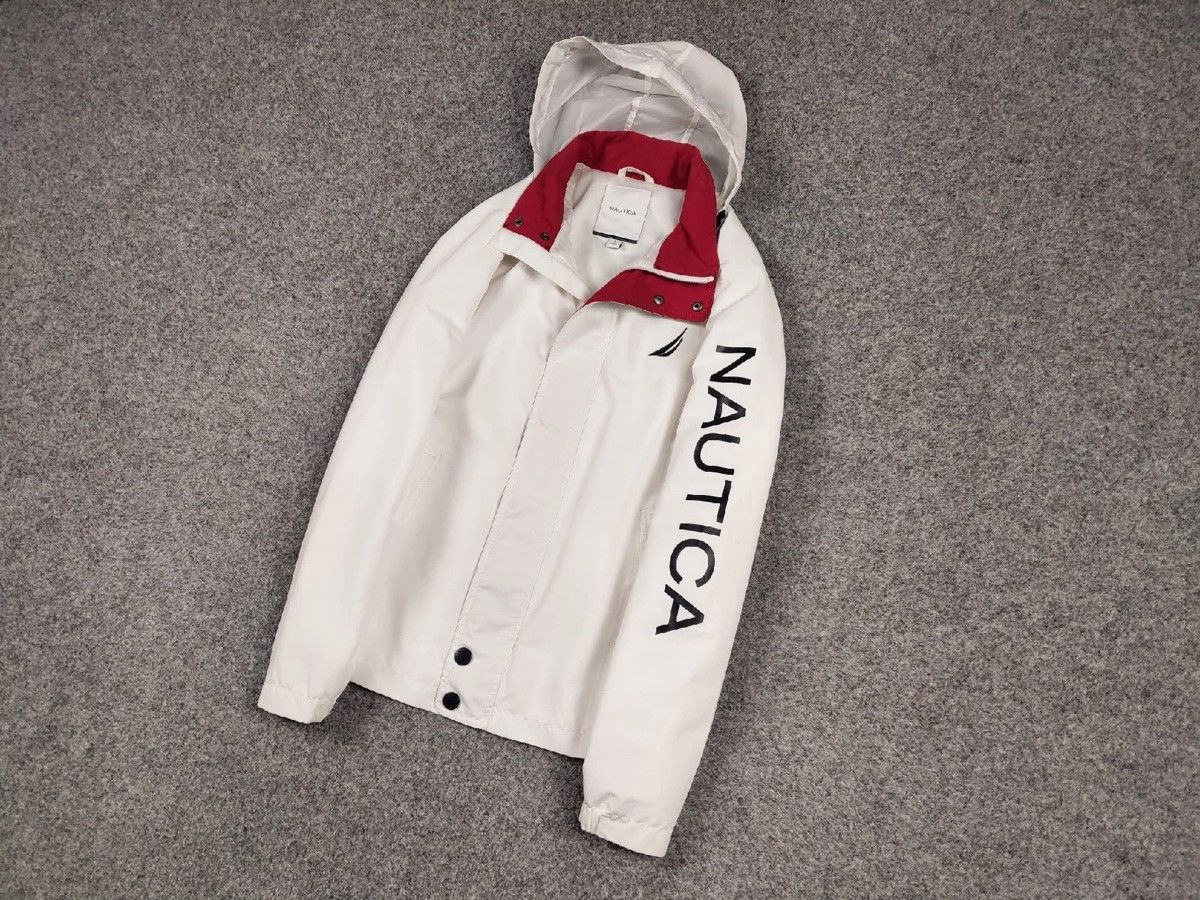 Nautica Nautica Windbreaker White with Logo Hooded zip up Jacket Size US S / EU 44-46 / 1 - 3 Thumbnail
