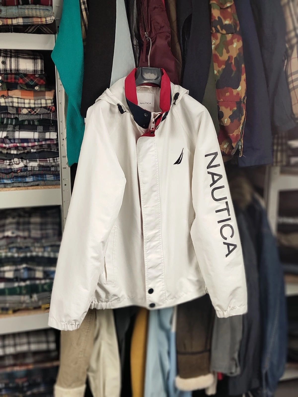 Nautica Nautica Windbreaker White with Logo Hooded zip up Jacket Size US S / EU 44-46 / 1 - 20 Thumbnail