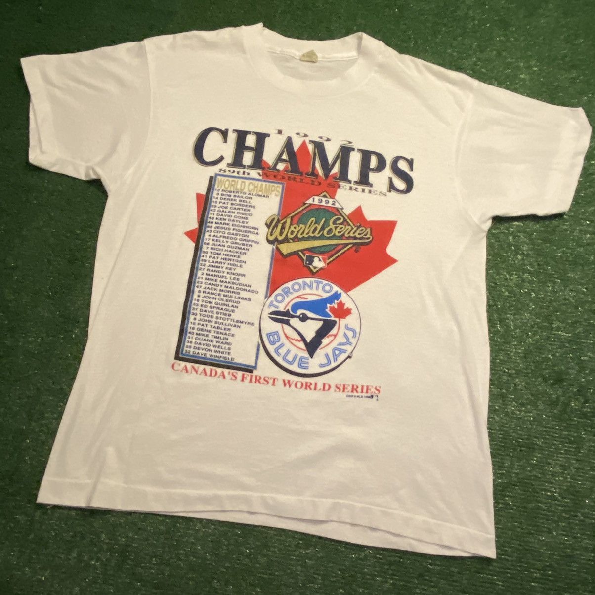 Vintage 1992 Toronto Blue Jays World Champion Roster T Shirt Mlb 90s Grailed 1706