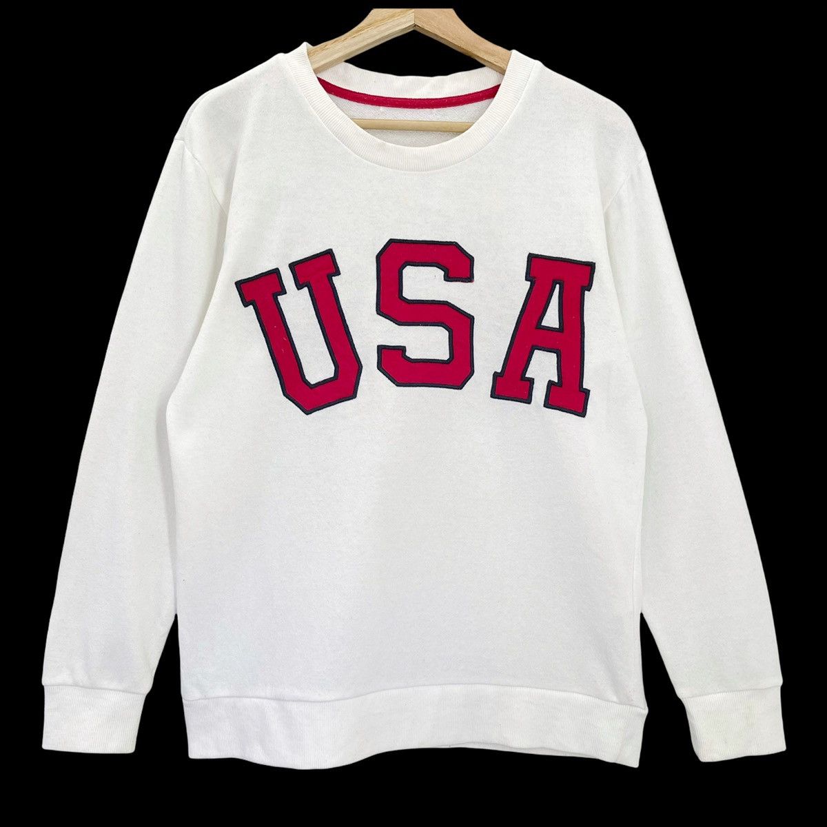 Japanese Brand USA Spellout Embroidered Big Logo Crewneck Sweatshirt Size M Size US M / EU 48-50 / 2 - 1 Thumbnail