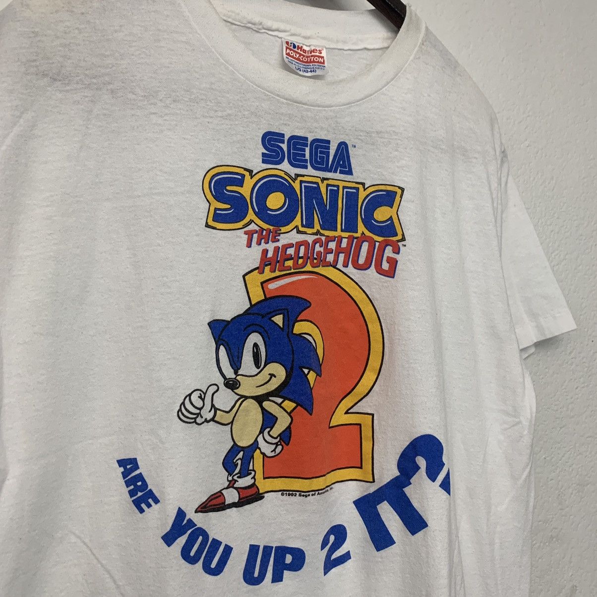 Vintage 1992 Sonic The Hedgehog Are You Up 2 It Shirt 90s
