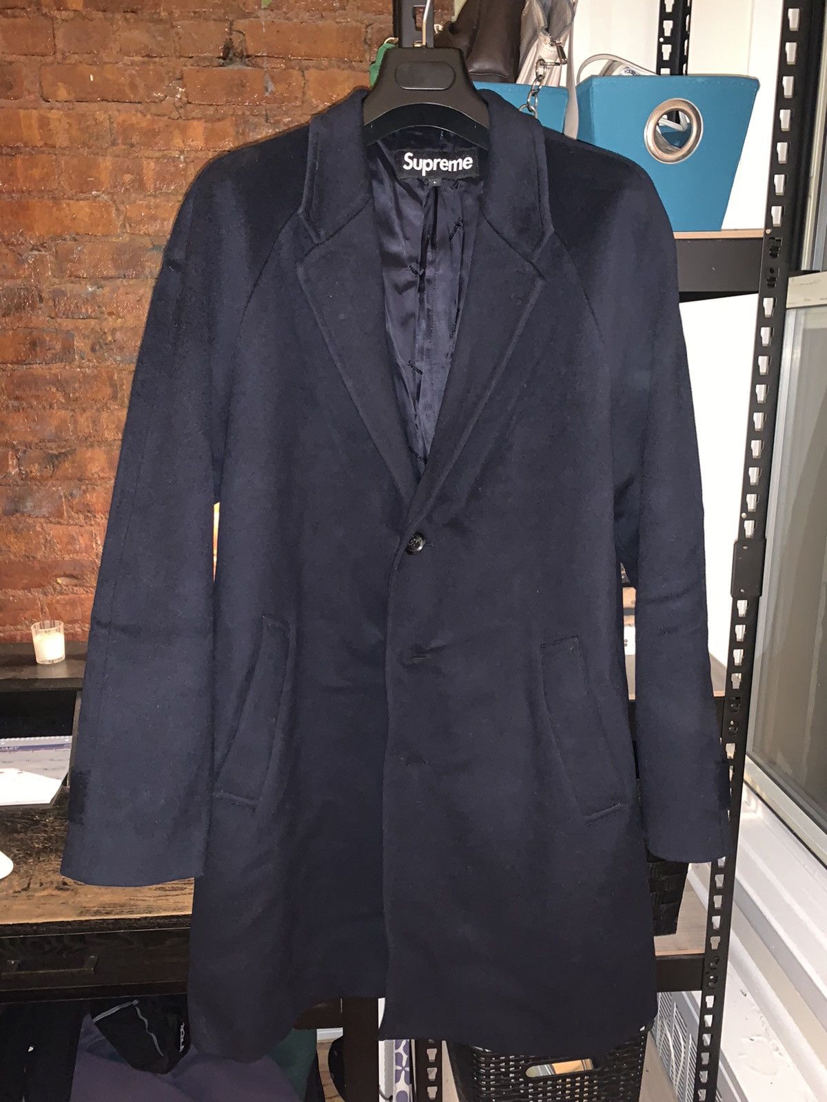ジャケット・アウター Supreme Wool Overcoat Loro Piana Navy S Supreme Alpaca Overcoat (FW21) - $798