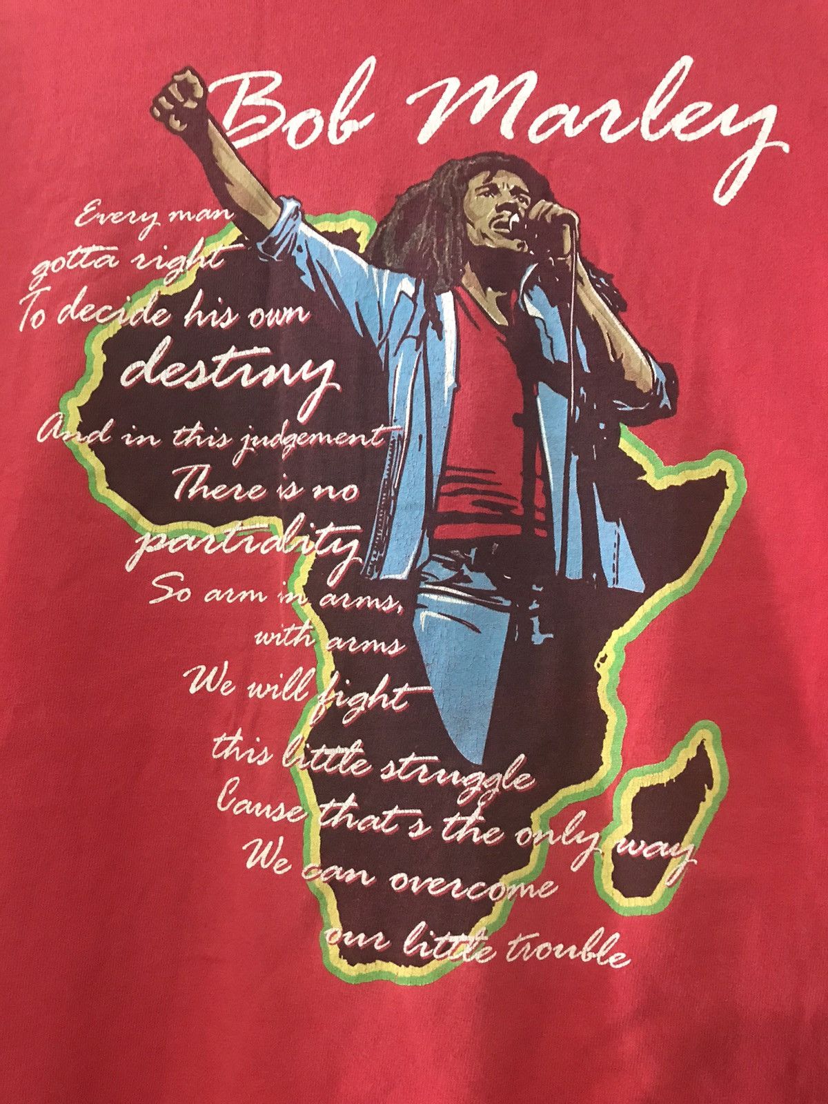 Bob Marley × Vintage Vtg Bob Marley 90's/00's T-Shirt With Zimbabwe Lyrics Size US XL / EU 56 / 4 - 2 Thumbnail
