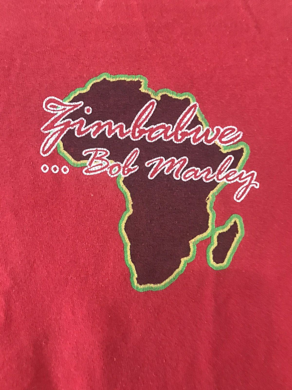 Bob Marley × Vintage Vtg Bob Marley 90's/00's T-Shirt With Zimbabwe Lyrics Size US XL / EU 56 / 4 - 5 Thumbnail