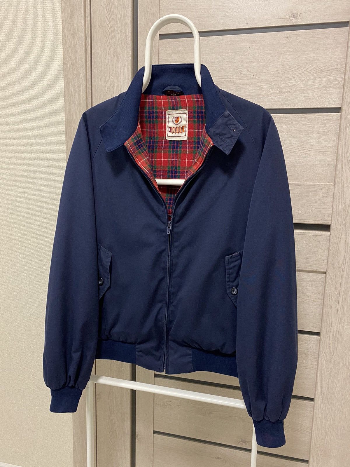 Vintage Baracuta Vintage Check Dark Navy Harrington Jacket | Grailed