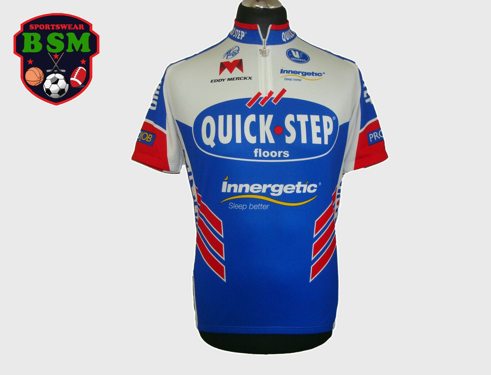 Quick Step Eddy Merckx Peugeot Cycling full zip Jersey Road Vermarc UCI Small