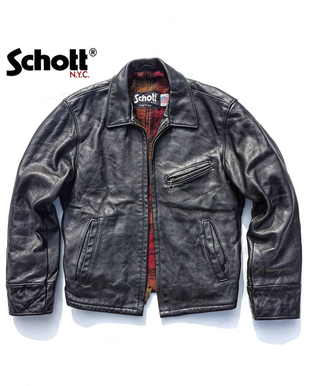 Vintage Vintage 80s SCHOTT® 681 Halfbelt Highwayman Leather Jacket