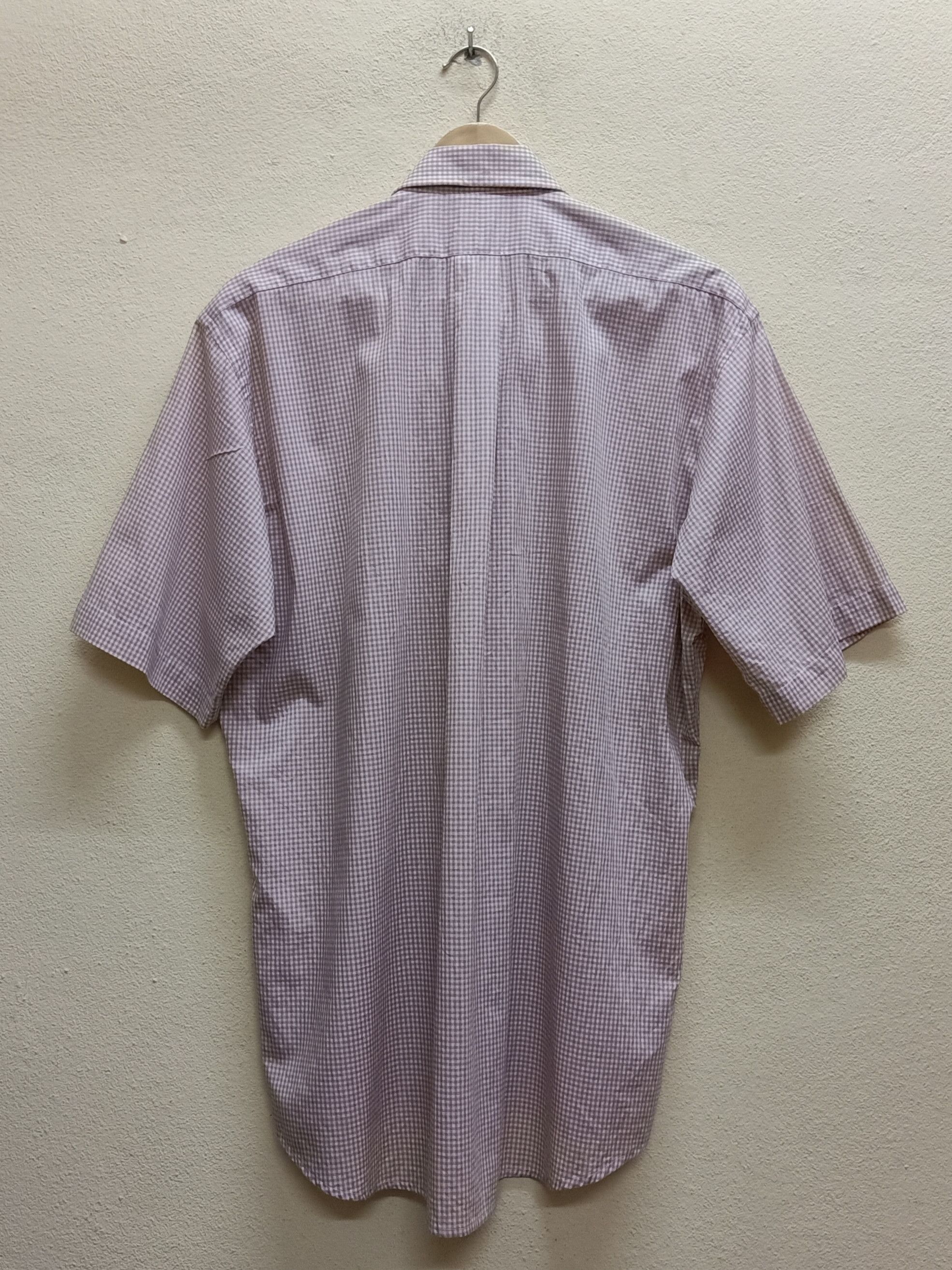 Vintage × Yves Saint Laurent YVES SAINT LAURENT Pour Homme Peach Checkered Shirts. Size US L / EU 52-54 / 3 - 2 Thumbnail