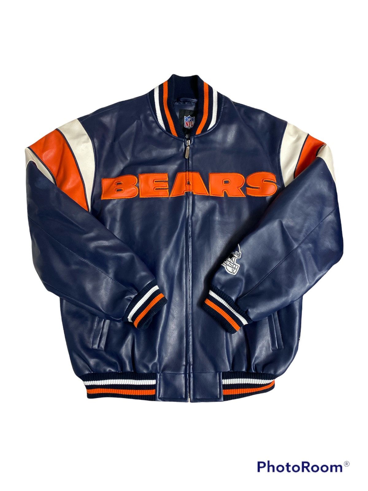 NFL Mens Vintage Chicago Bears Leather letterman jacket on sale