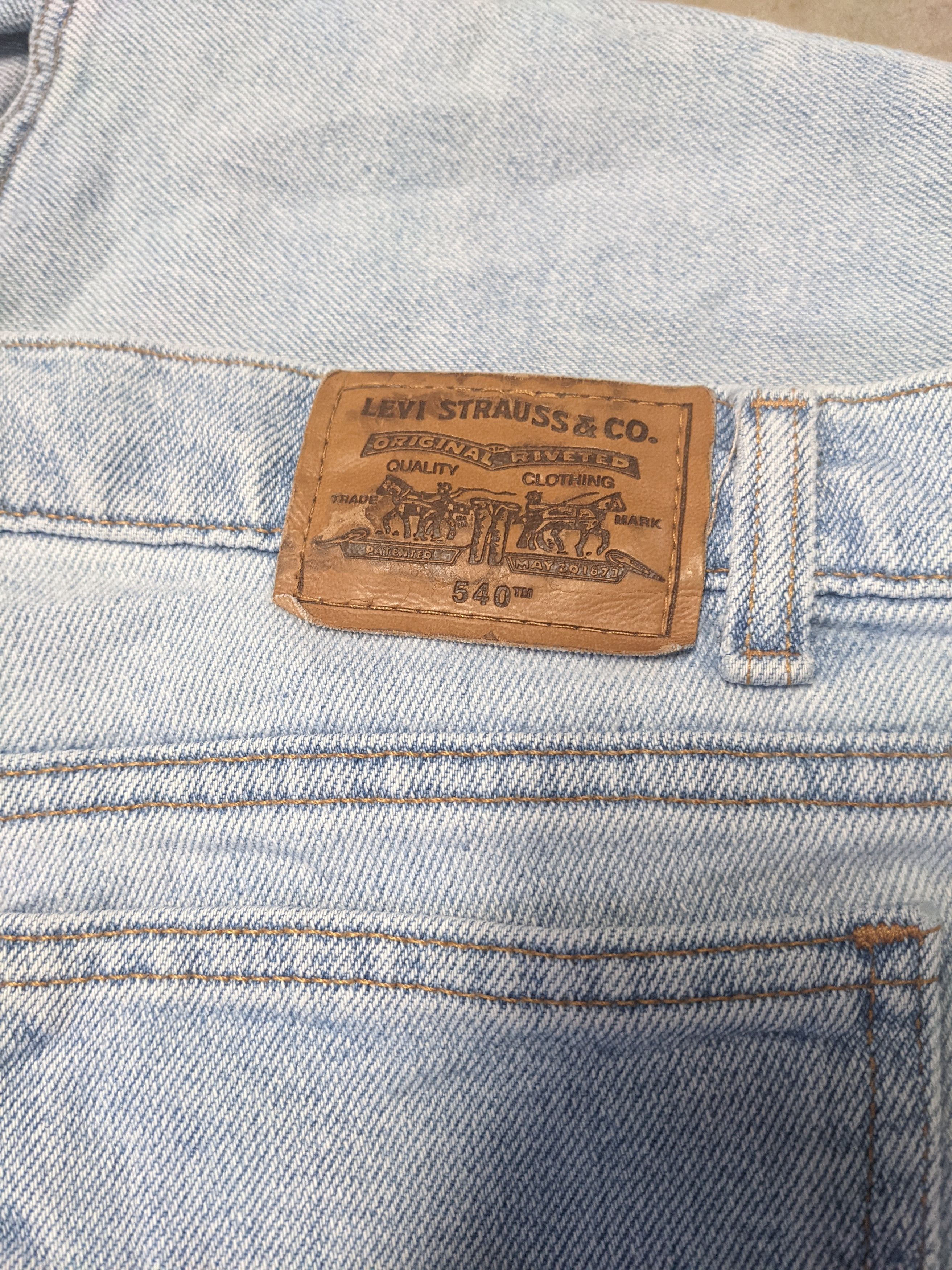 Levi's Vintage Brown Tab 90s Levis 540 Denim Light Wash Size US 42 / EU 58 - 3 Thumbnail
