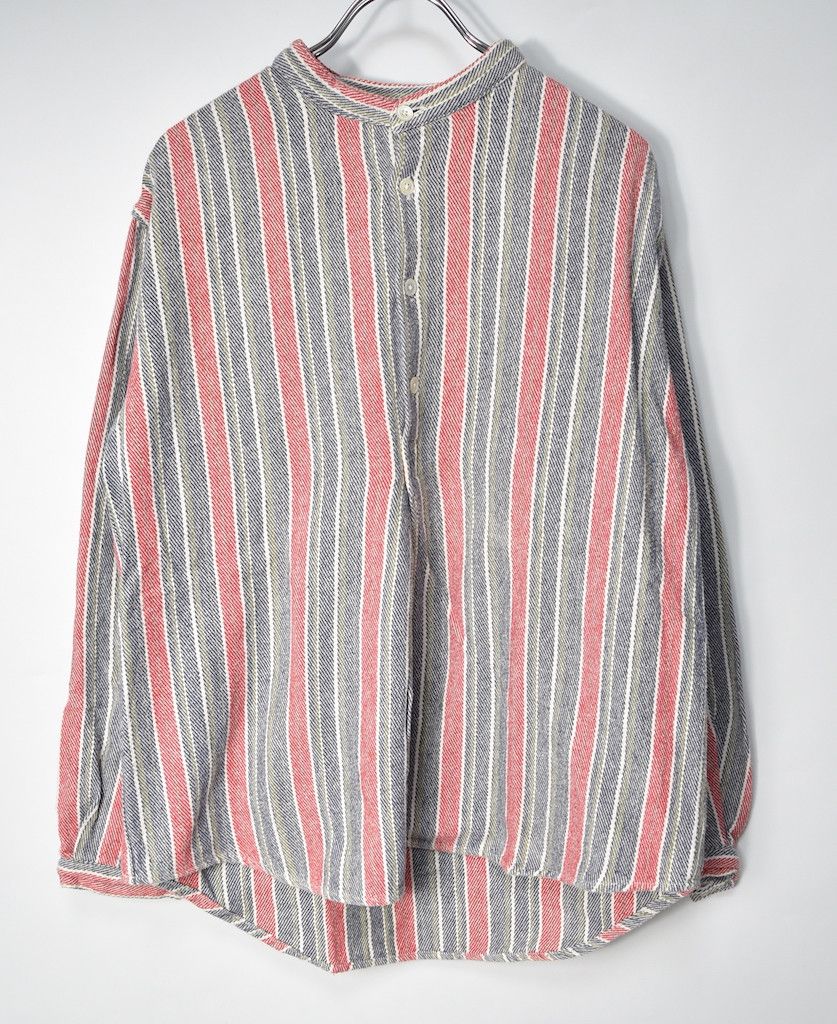 Nepenthes NEPENTHES/stripe collar less shirt/26303 - 678 90.4 Size US M / EU 48-50 / 2 - 2 Thumbnail