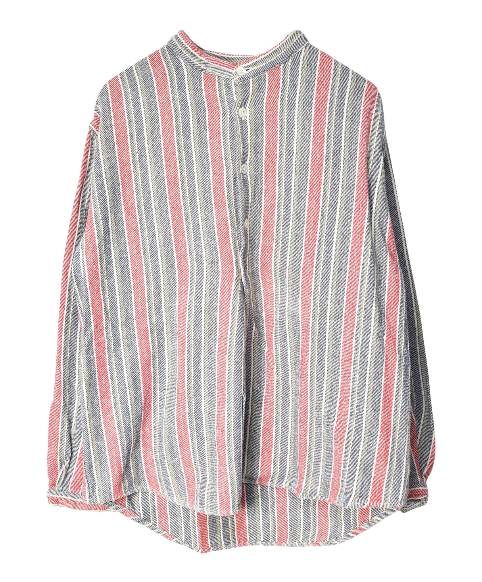 Nepenthes NEPENTHES/stripe collar less shirt/26303 - 678 90.4 Size US M / EU 48-50 / 2 - 1 Thumbnail