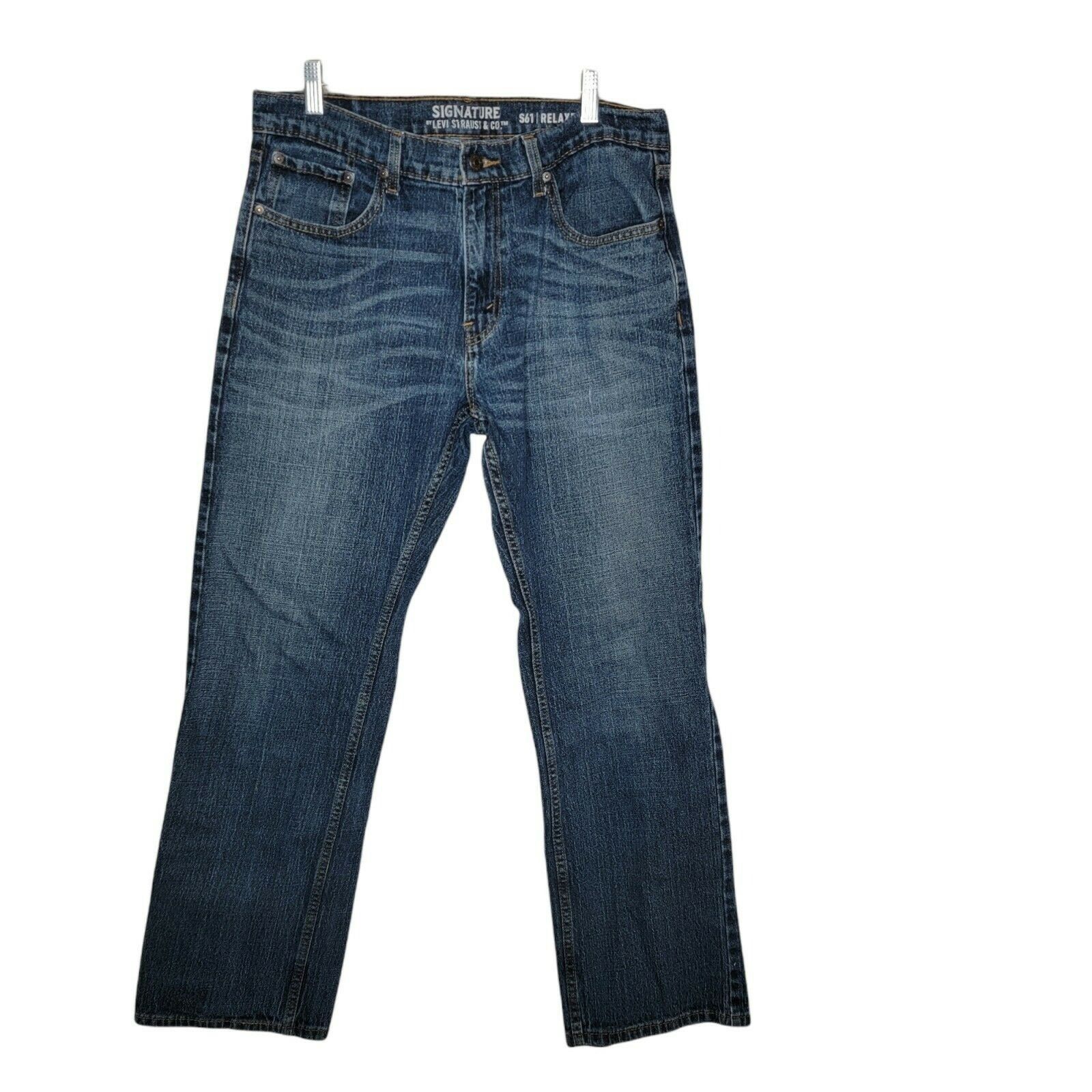 Levi's Levi Signature S61 Relaxed-Fit Straight Denim Blue Jeans | Grailed