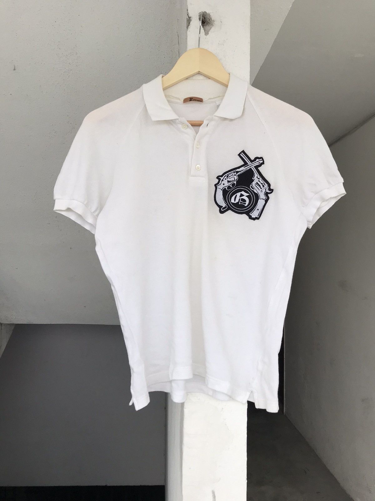 John Galliano White Polo Tee